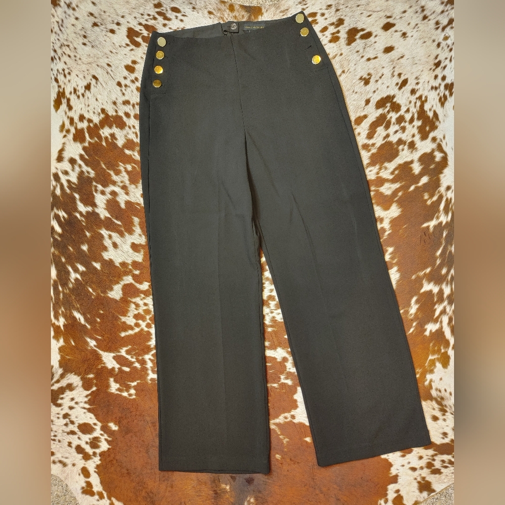 HOUSE OF HARLOW 1960 WIDE LEG SAILOR PANTS, BLACK 10